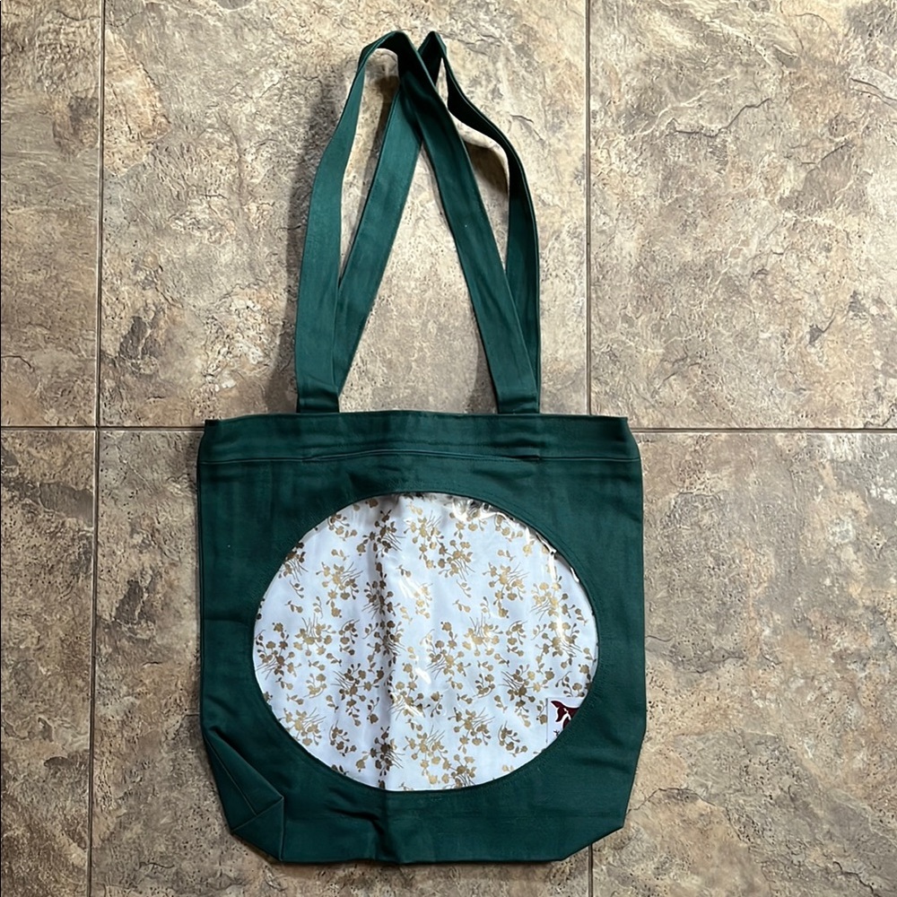 NWT Custom Floral Green Tote Bag